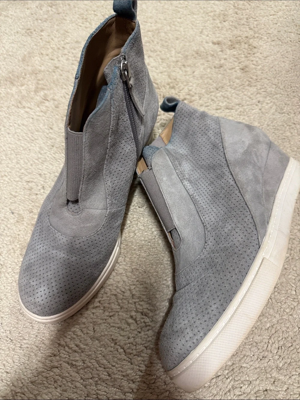Paolo Grey Suede Perforated Chukka Boots